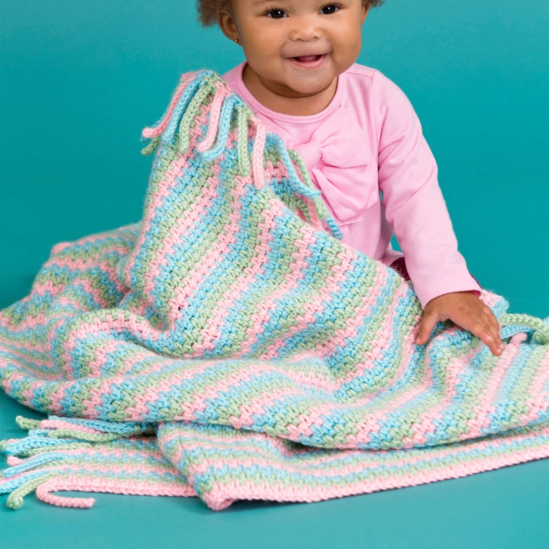 Red Heart Pretty In Pastels Crochet Baby Blanket