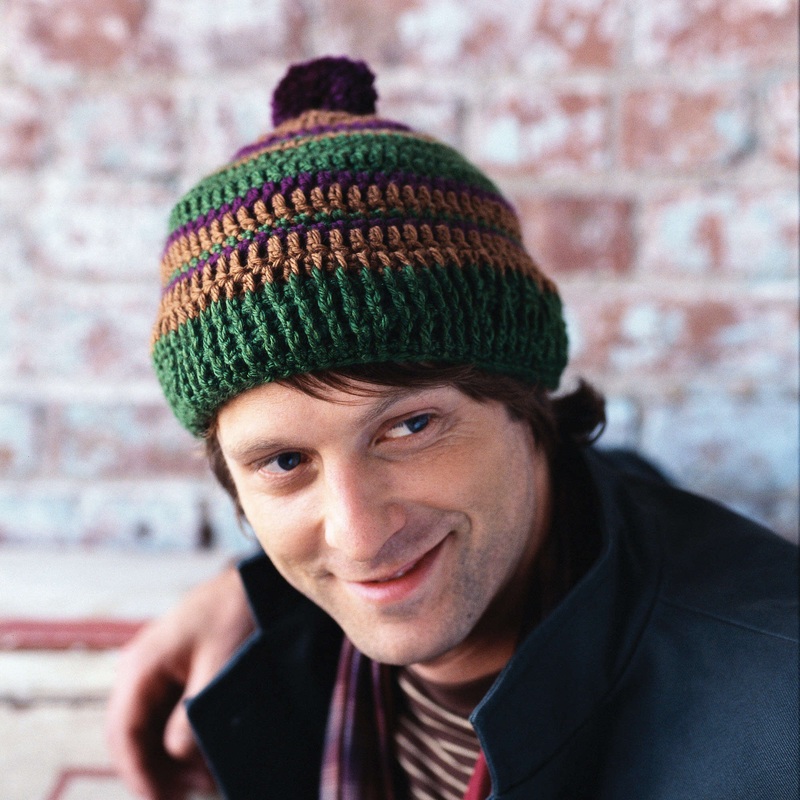 Red Heart Crochet Retro Stripes Hat