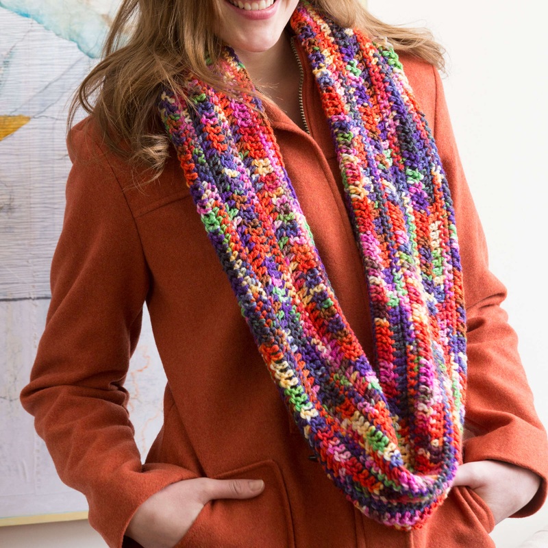 Red Heart Crochet Rev Up the Color Cowl
