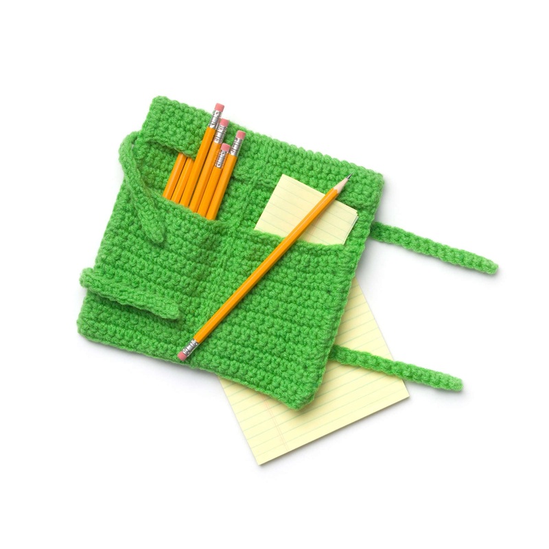 Red Heart Crochet Roll-Up Pencil Case