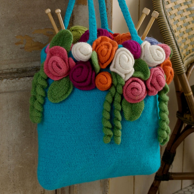 Red Heart Crochet Rose Garden Tote