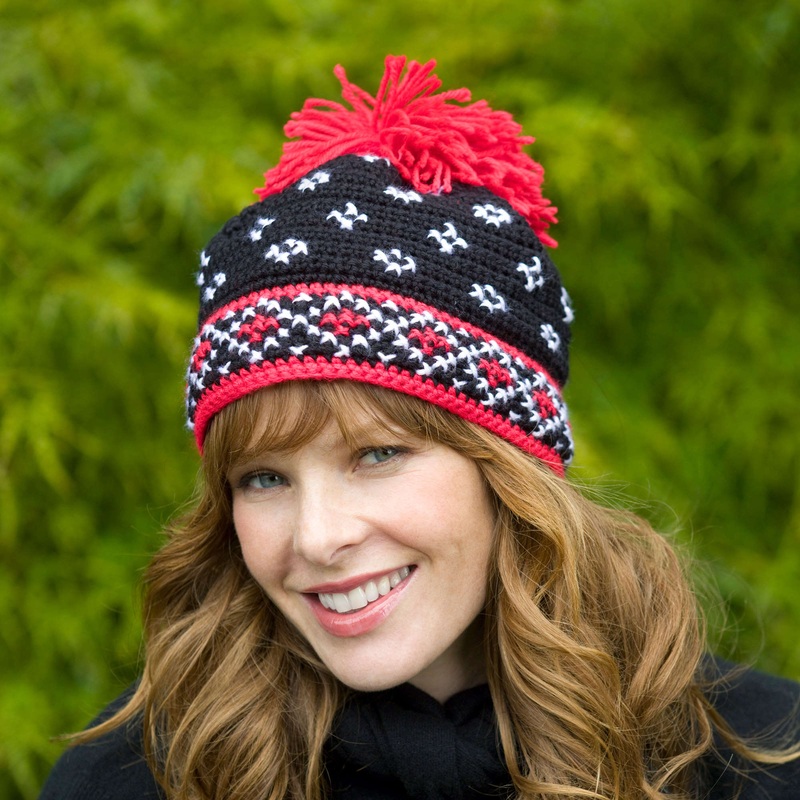 Red Heart Crochet Scandinavian Hat