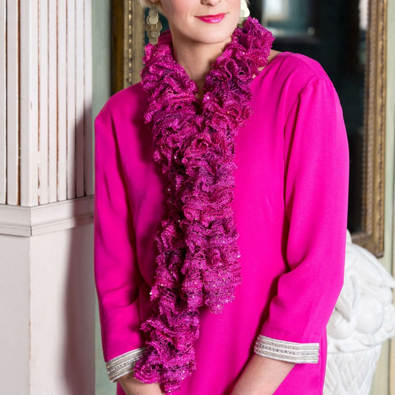 Red Heart Knit Raquel’s Ruffle Scarf