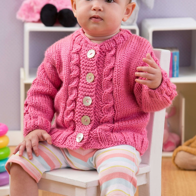 Red Heart Knit Seeds of Spring Baby Cardi