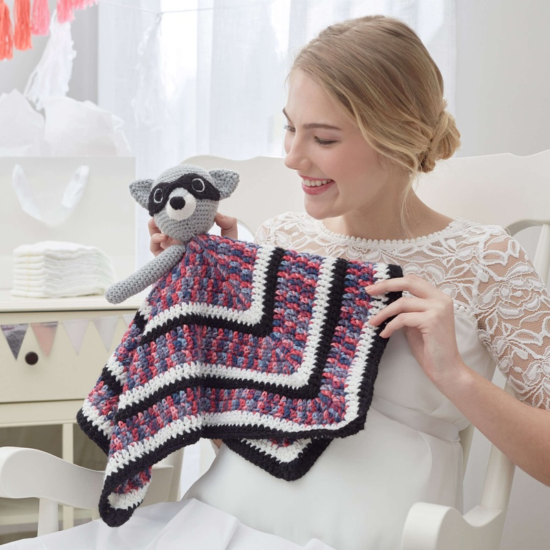 Red Heart Raccoon Crochet Lovey