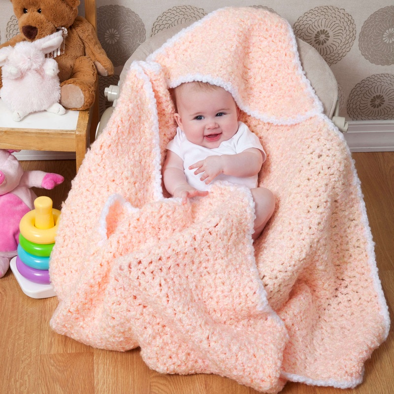 Red Heart Rock-a-Bye Crochet Blanket