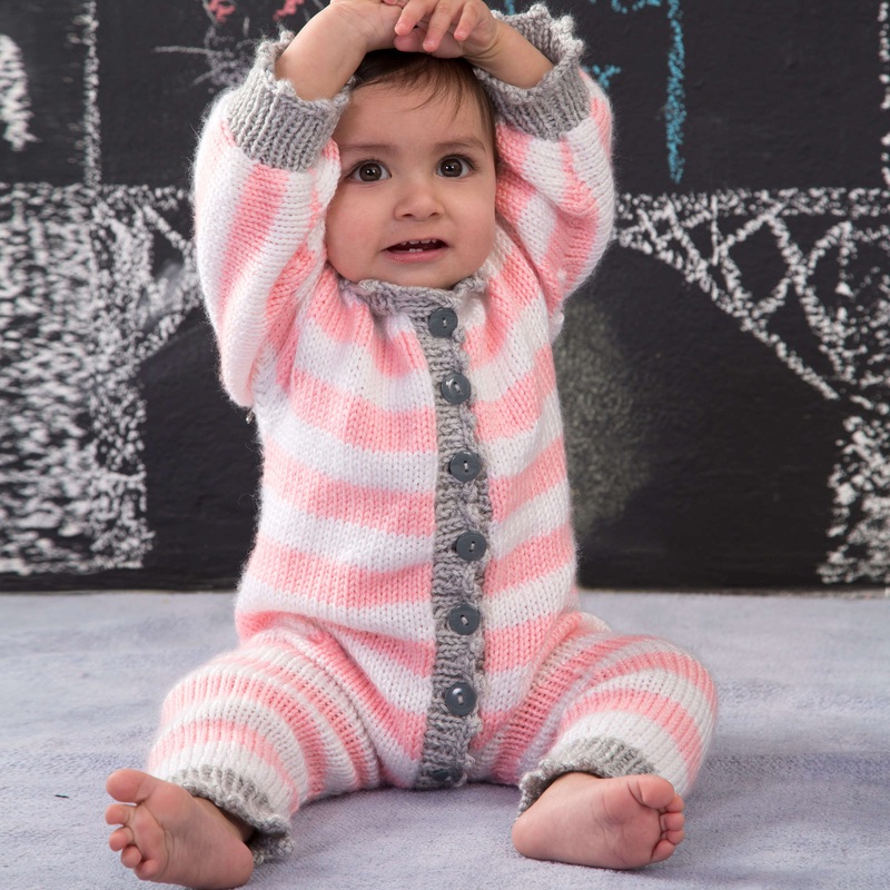 Red Heart Royal Knit Onesie|0-3 mos|6/12 mos|18 mos