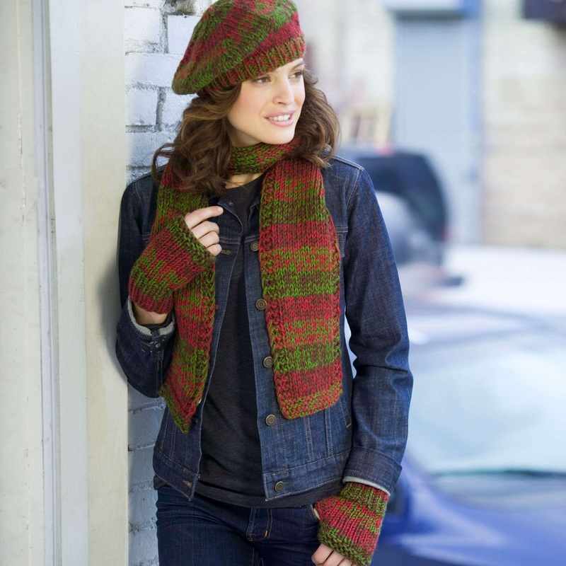 Red Heart Shaded Knit Trio|Single Size