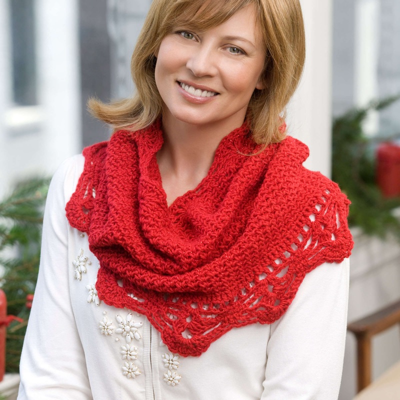 Red Heart Crochet Shimmer Cowl