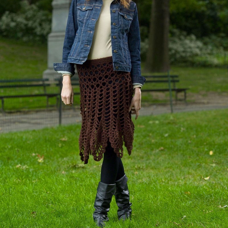 Red Heart Crochet Shimmer Skirt or Poncho