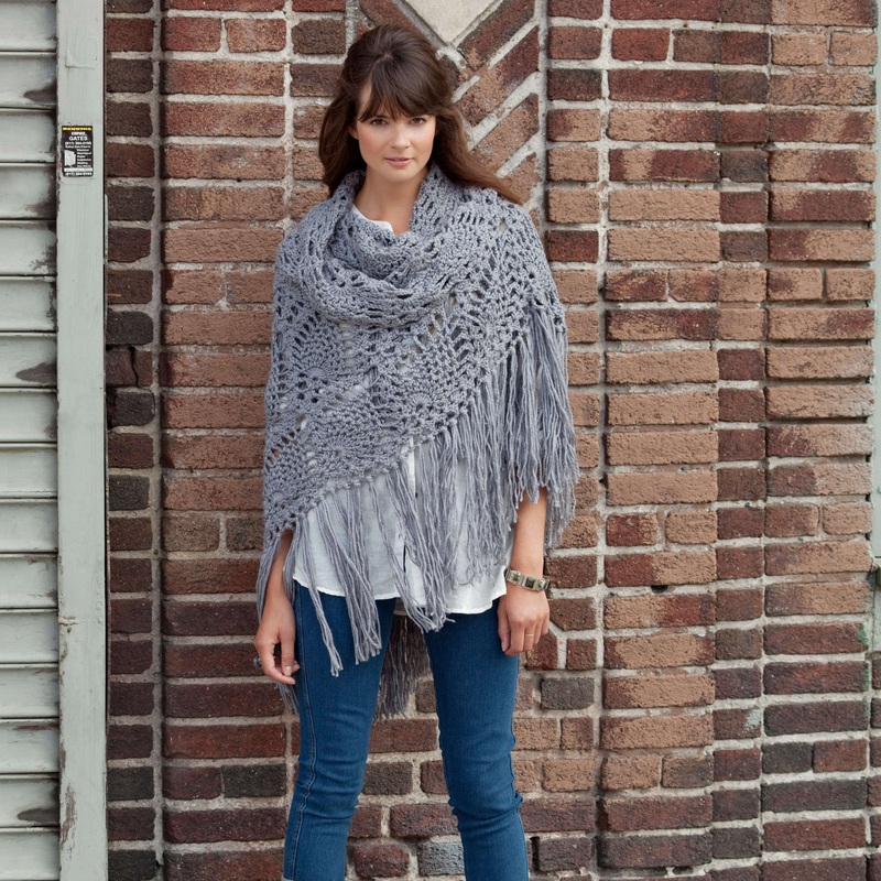 Red Heart Crochet Sidewalk Shawl