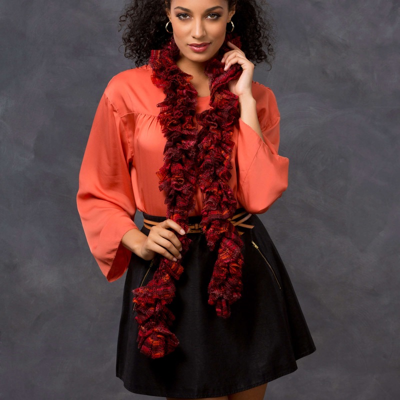 Red Heart Crochet Simone’s Ruffle Scarf