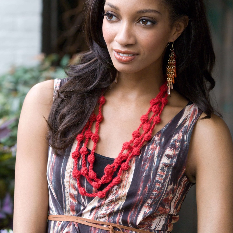 Red Heart Crochet Sparkle & Shine Necklace