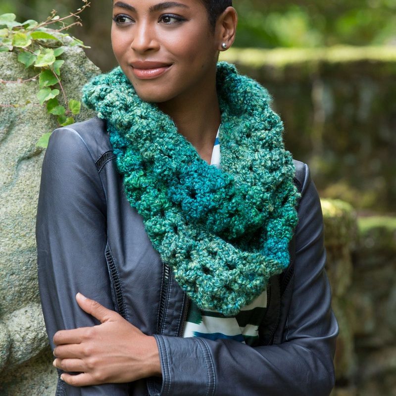 Red Heart Crochet Sparkling Shells Cowl