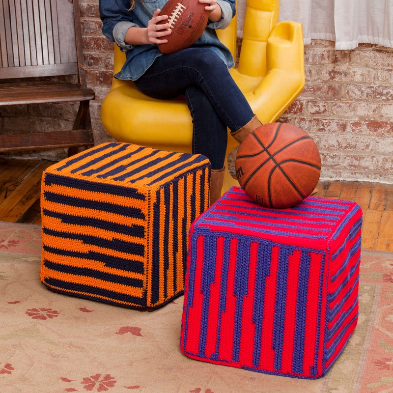 Red Heart Crochet Sports Fever Footrest