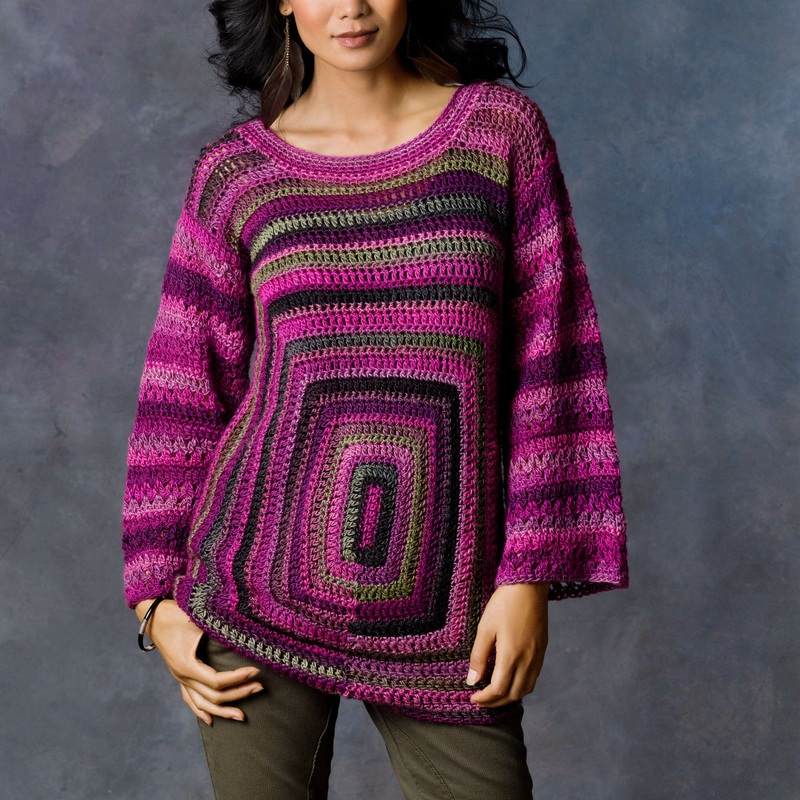 Red Heart Crochet Square Deal Sweater