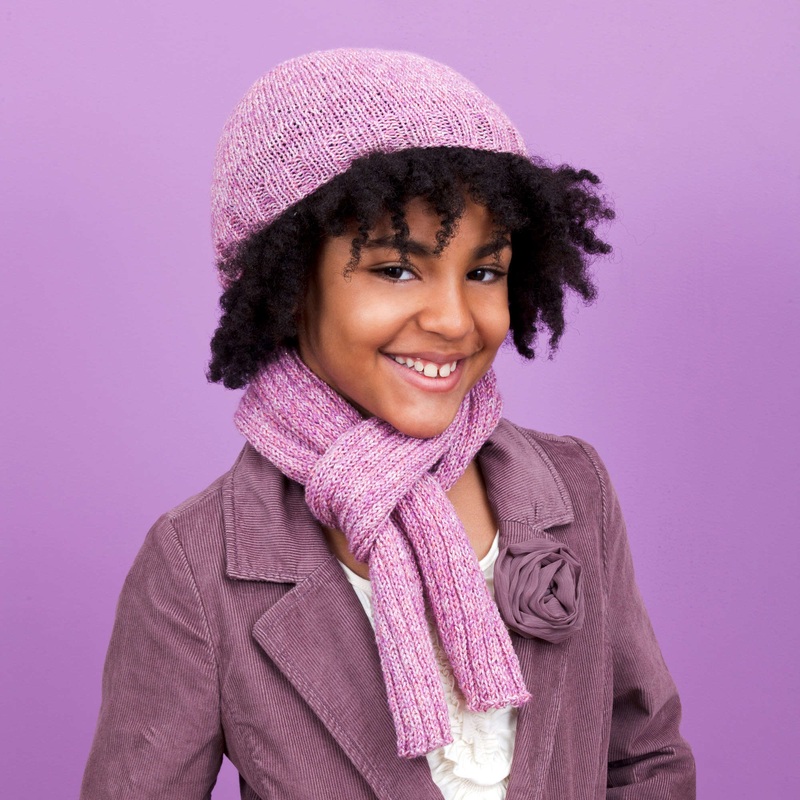 Red Heart Knit Shine On Hat and Scarf