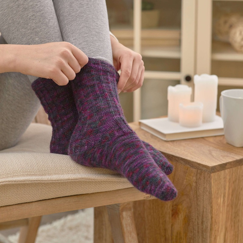 Red Heart Knit Slip Rib Socks|06-Mar|09-Jun|12-Aug