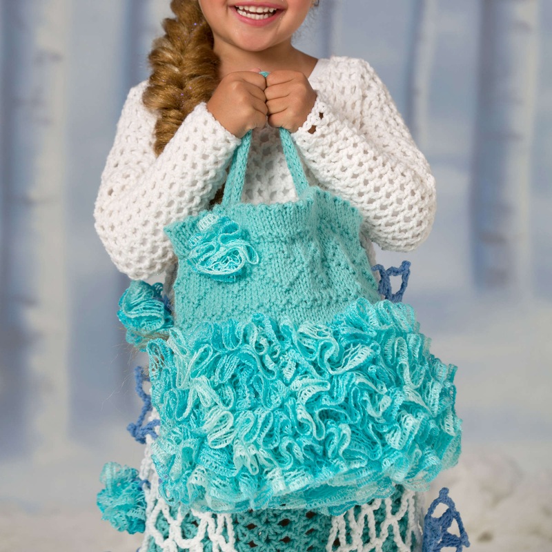 Red Heart Knit Snow Princess Trick or Treat Bag