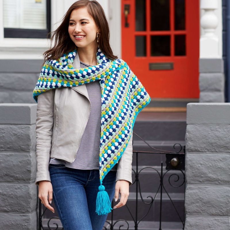 Red Heart Shivering Chic Shawl