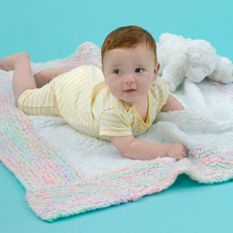 Red Heart Spun Sugar Knit Baby Blanket