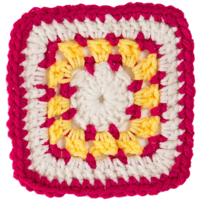 Red Heart Square a for Bright Eyes Crochet Baby Blanket