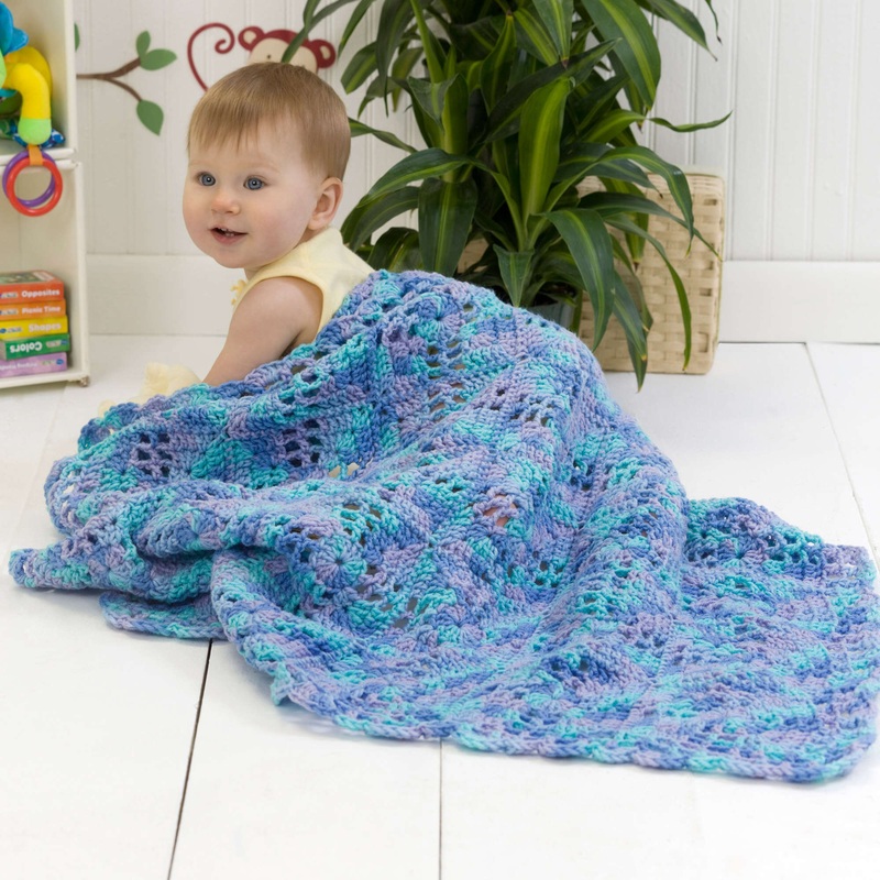 Red Heart Squares N Squares Crochet Baby Blanket