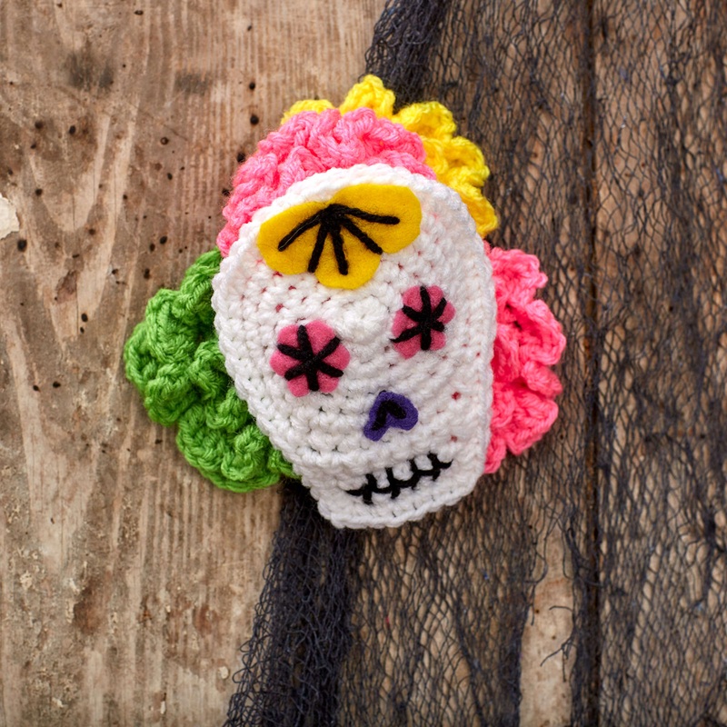 Red Heart Crochet Sugar Skull Toddler’s Headpiece