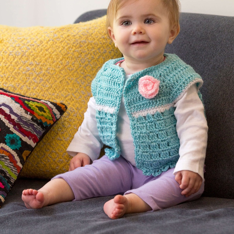 Red Heart Crochet Sweet Abby’s Baby Sweater
