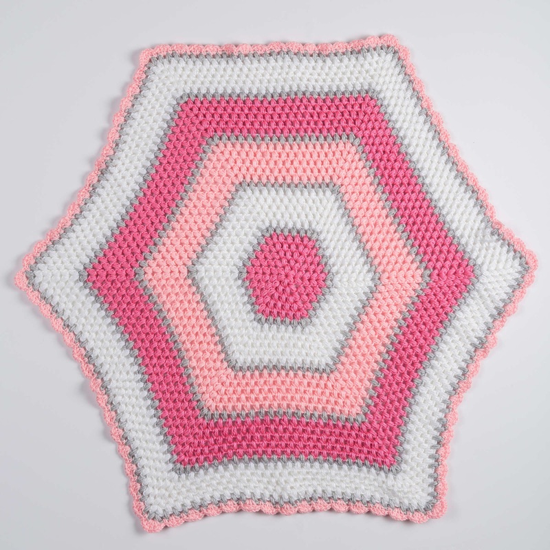 Red Heart Crochet Sweet Baby Hexagon Blanket