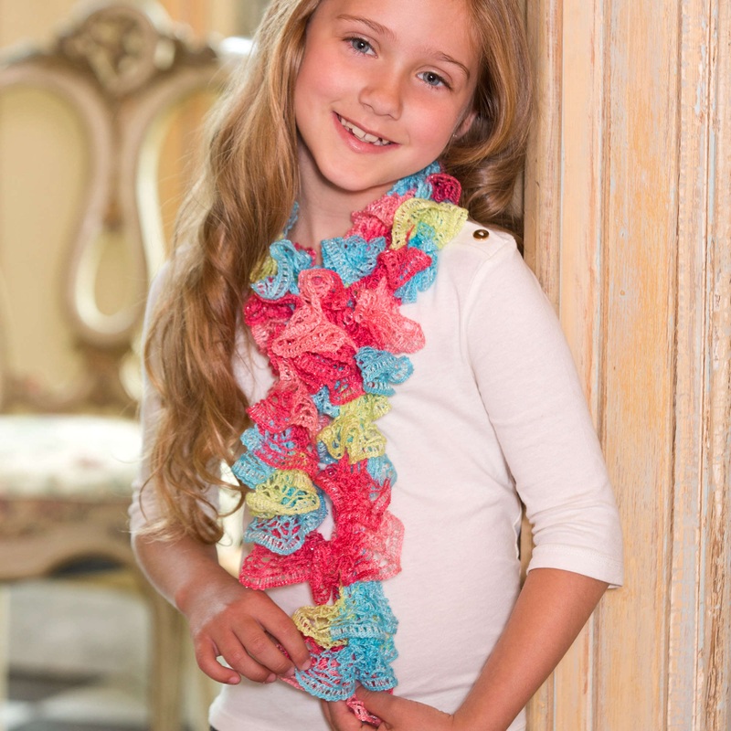 Red Heart Crochet Sweet Ruffle Scarf