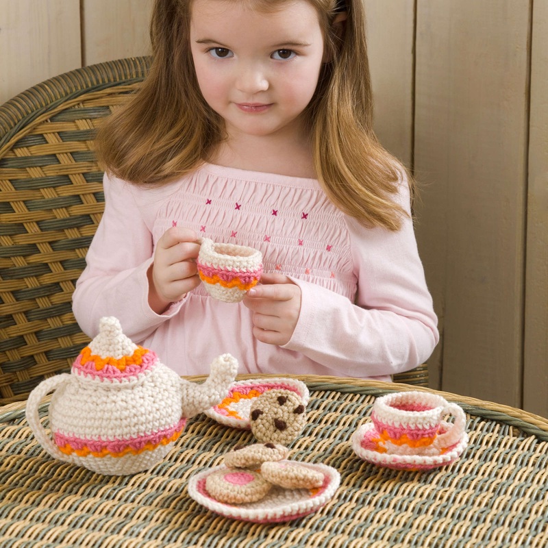 Red Heart Crochet Tea and Cookies Party Set