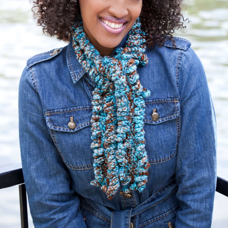 Red Heart Crochet Textured Travel Scarf