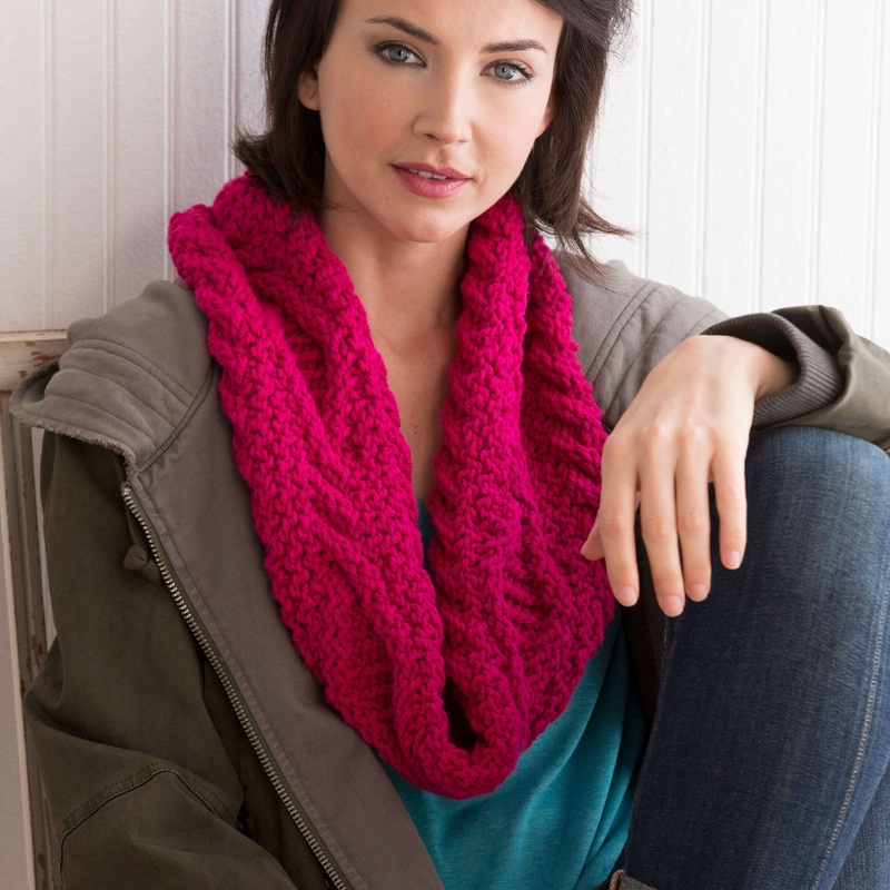 Red Heart Crochet Three Crosses Cowl