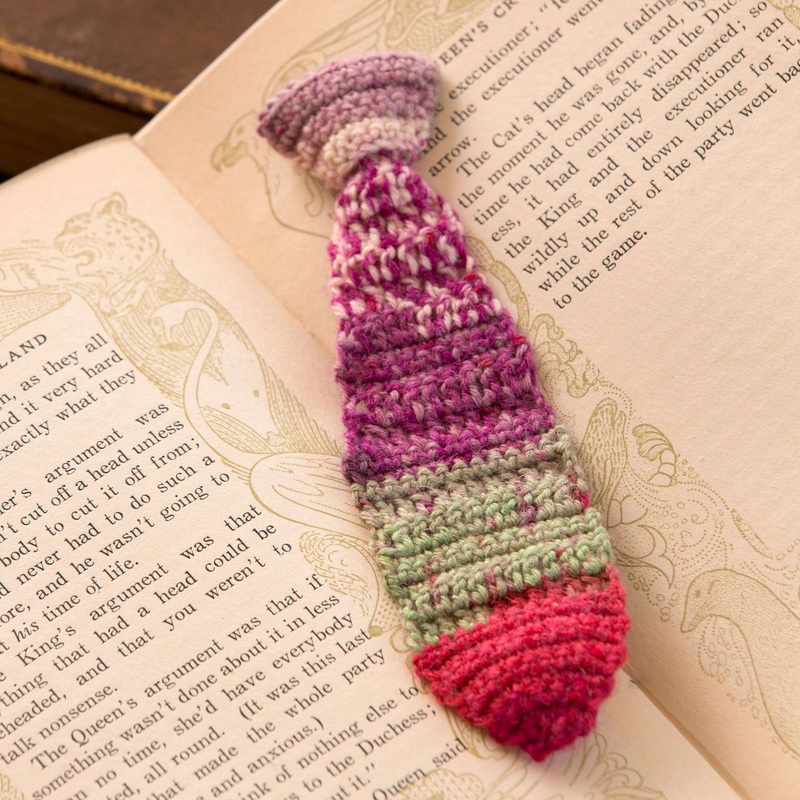Red Heart Crochet Tie Bookmark