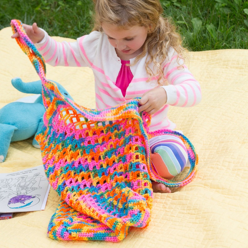 Red Heart Crochet Tote for Toys