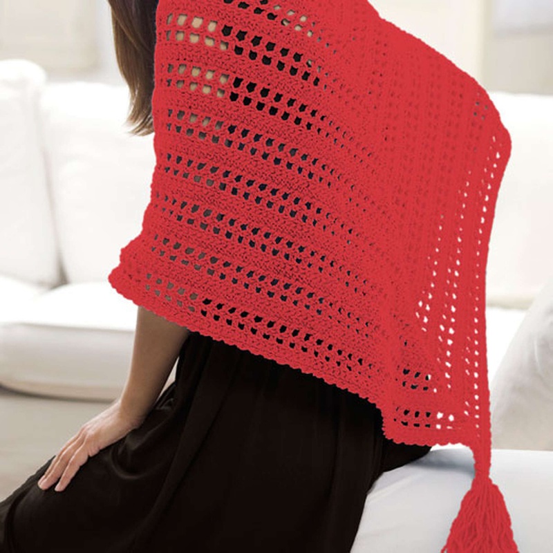 Red Heart Crochet True Friend Shawl