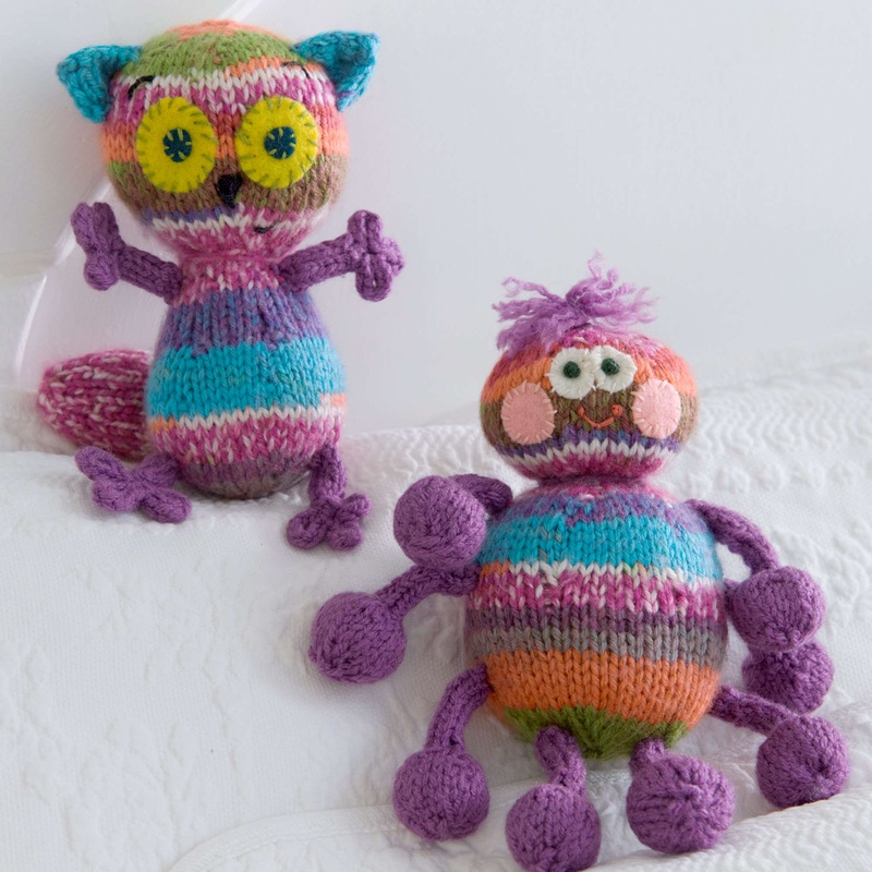 Red Heart Knit Sugar Glider and Spider Rattles