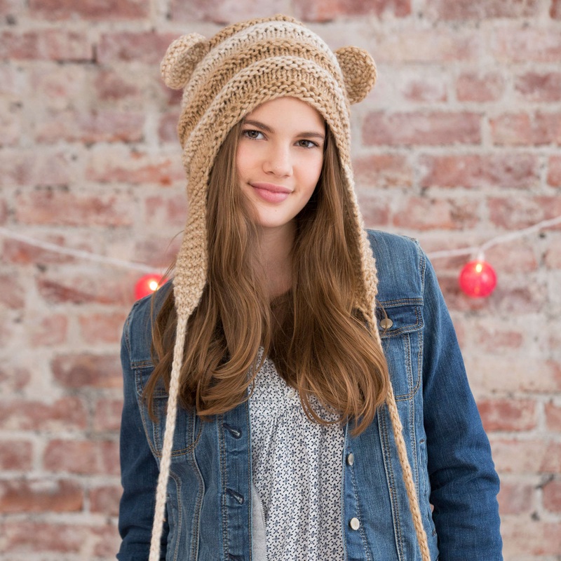 Red Heart Knit Teddy Love Hat|L/XL|S/M