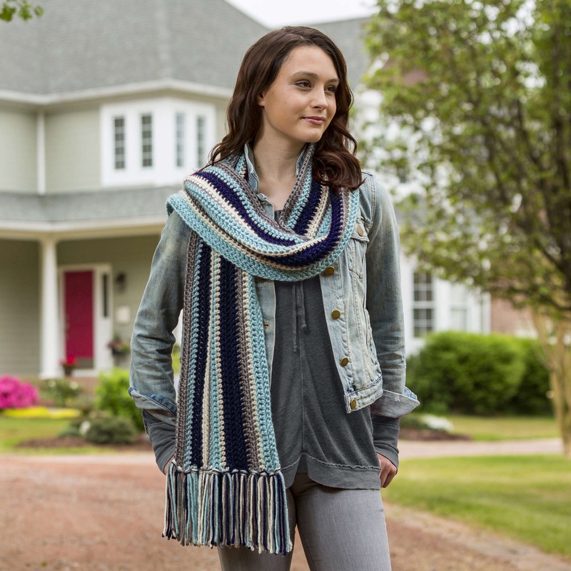 Red Heart Stylish Stripes Scarf