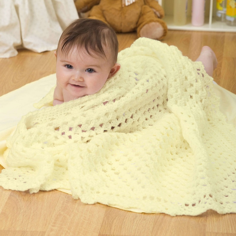 Red Heart Sunshine Crochet Baby Blanket