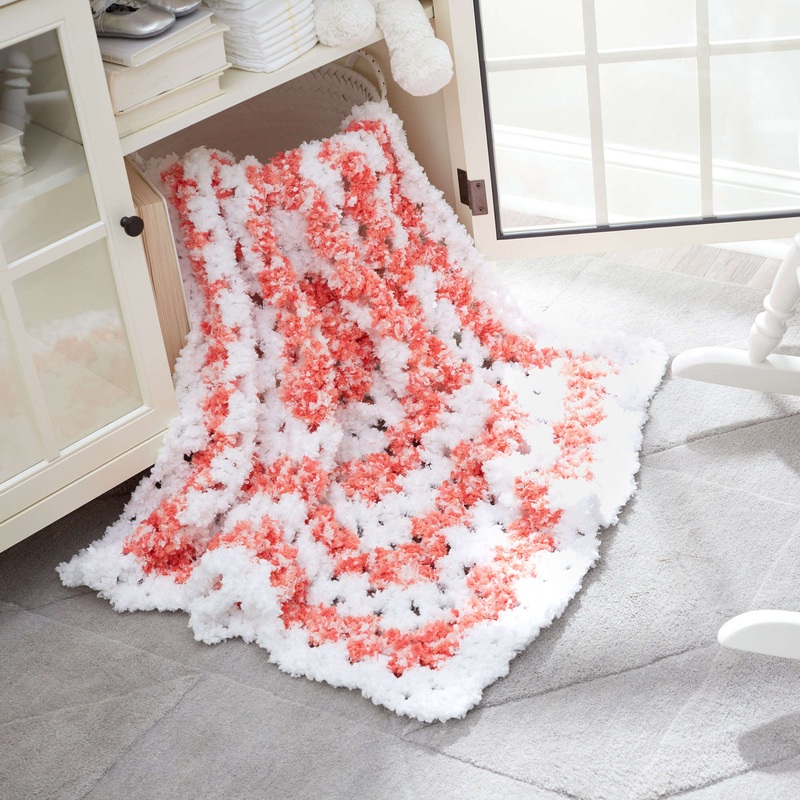 Red Heart Sweet Granny Square Crochet Baby Blanket