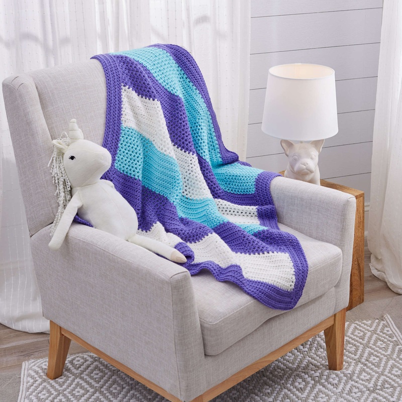 Red Heart Sweet Squares Crochet Baby Blanket