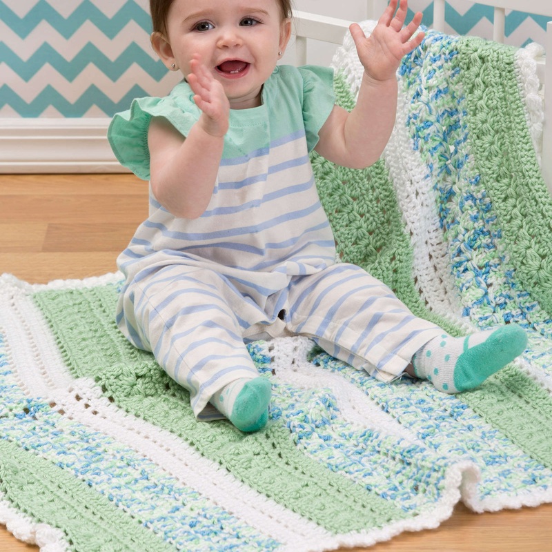 Red Heart Textured Stripes Crochet Baby Blanket