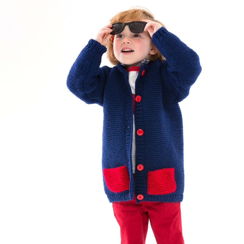 Red Heart Too Cool Boy’s Cardigan