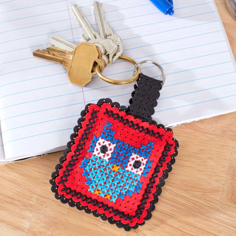 Anchor Embroidery Owl Key Fob|Single Size