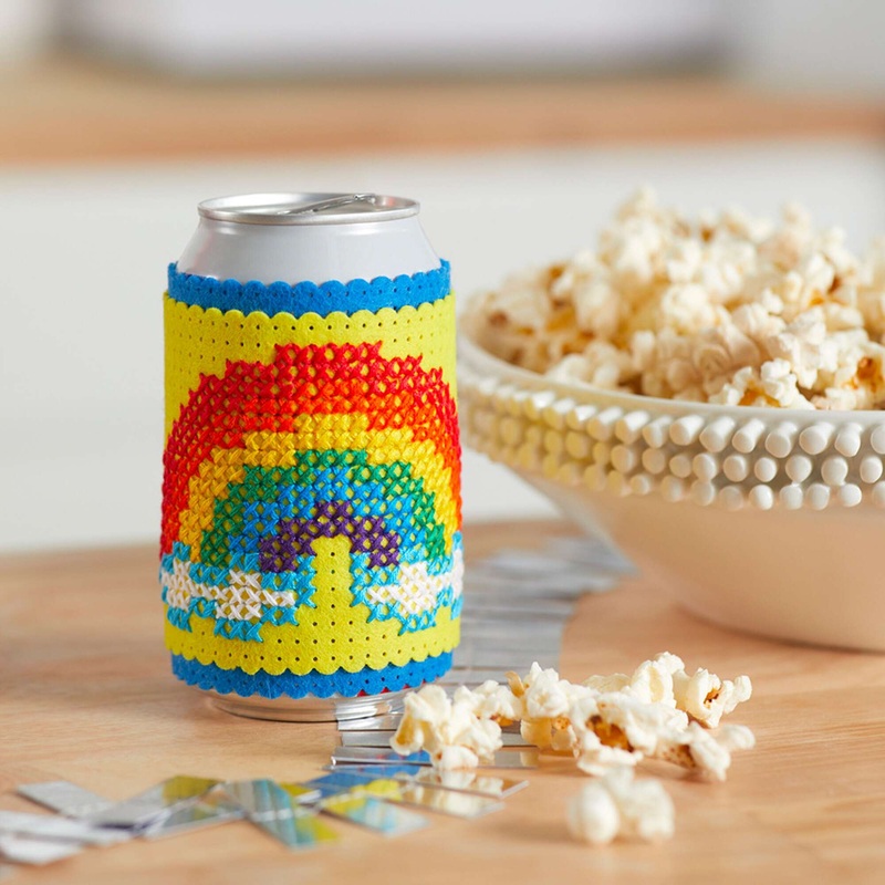 Anchor Embroidery Rainbow Can Cozy