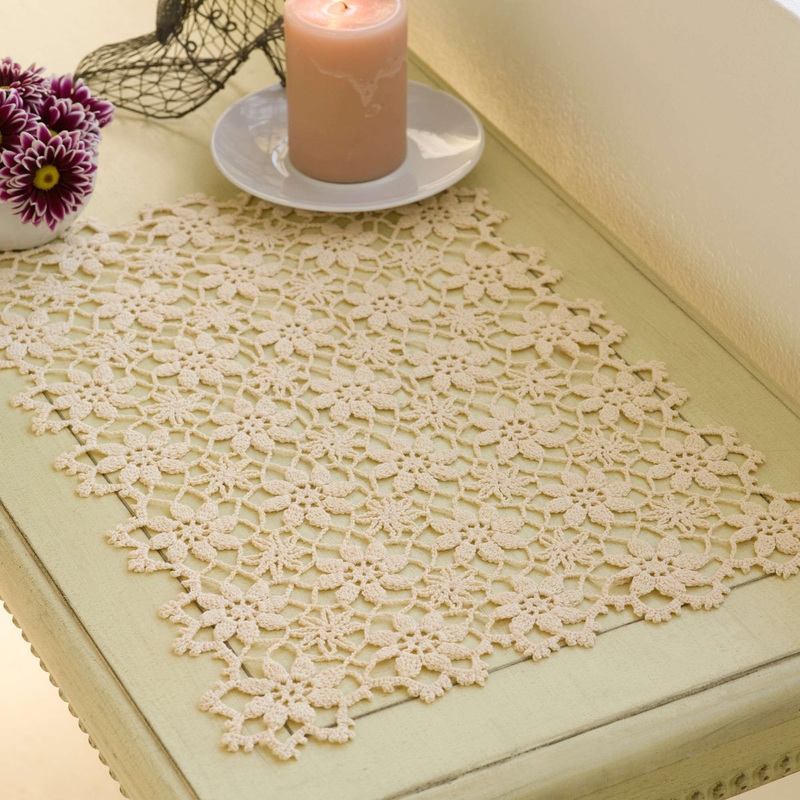 Aunt Lydia’s Crochet Apple Blossom Placemat
