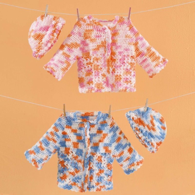 Red Heart Crochet Twin Sweater Set