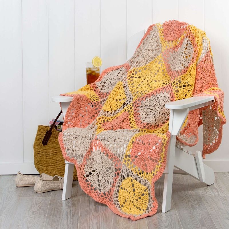 Red Heart Crochet Twirling Garden Throw